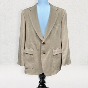 Vintage Hunt Valley 100% Camel Hair  Blazer 46R Tan Two Button Made in USA‎